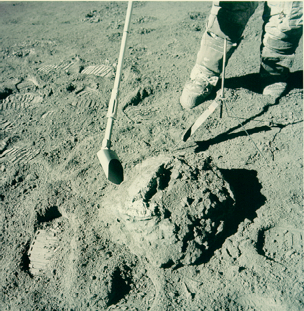 Apollo astronauts used specialized tools and technology made for space to collect lunar samples.