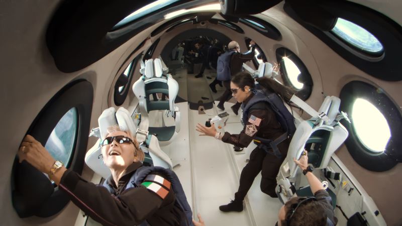 The Galactic 05 expedition crew at work at apogee. Courtesy Virgin Galactic.