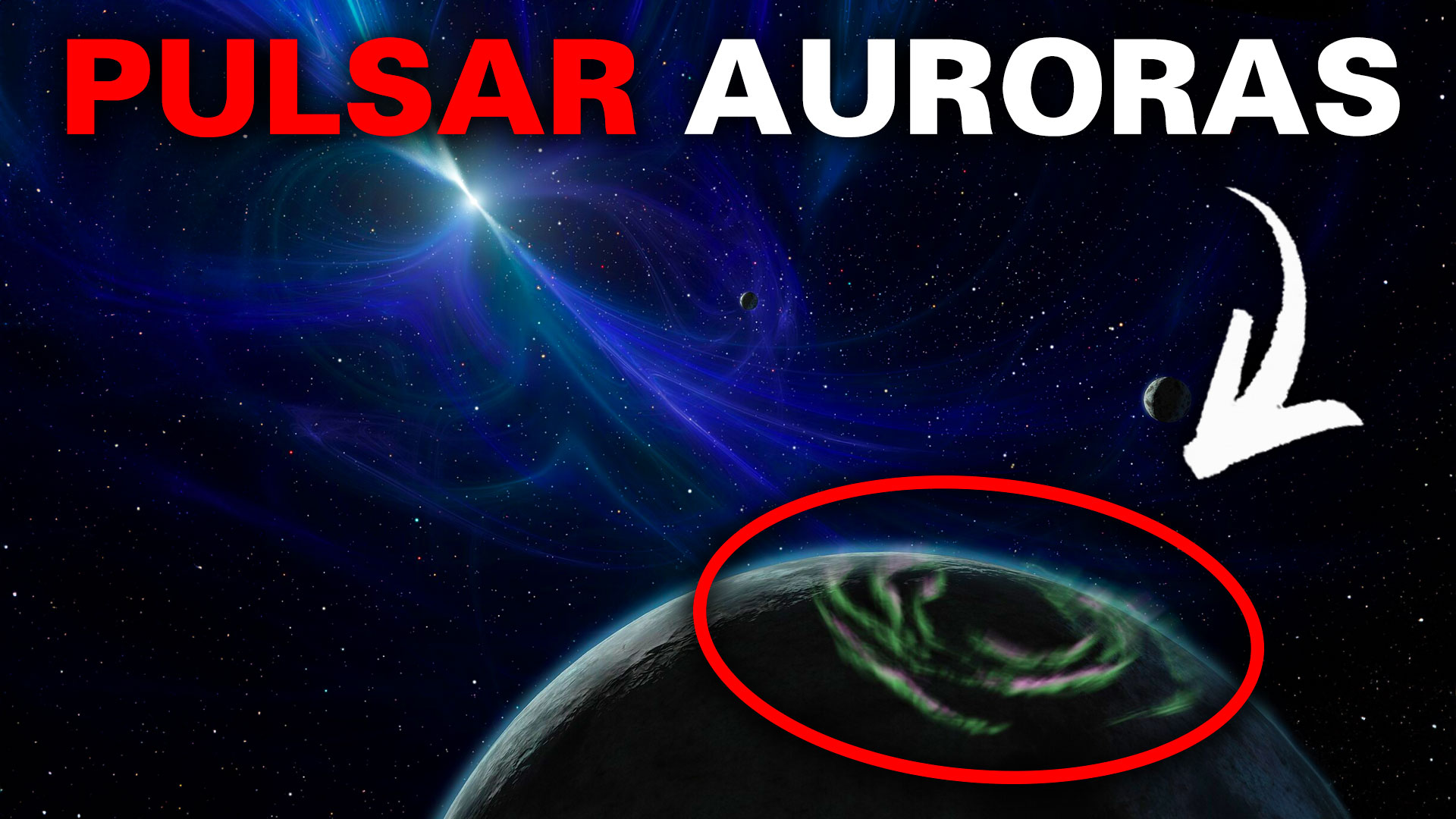 Artist's impression of auroras on a planet orbiting a pulsar