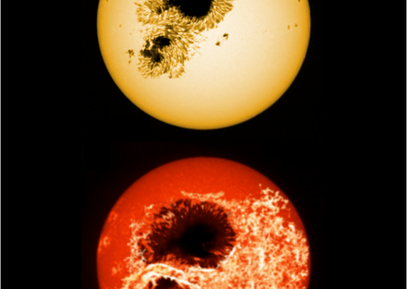 An artist's conception of what star spots look like on a superflare star. Courtesy Subaru Telescope. 