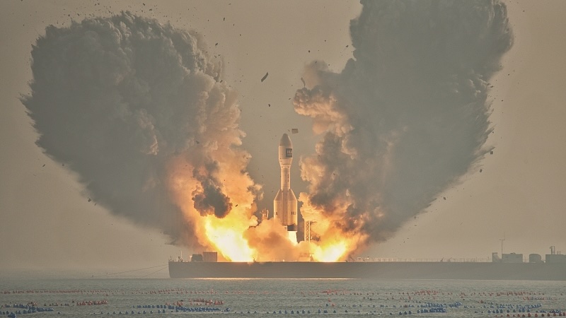 The launch of Gravity-1 from a modified cargo ship.