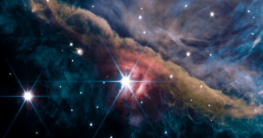 A closeup of the inner region of the Orion Nebula as seen by JWST. There's a protoplanetary disk there that is recycling an Earth's ocean-full of water each month. Credit: NASA, ESA, CSA, PDRs4All ERS Team; Salomé Fuenmayor image