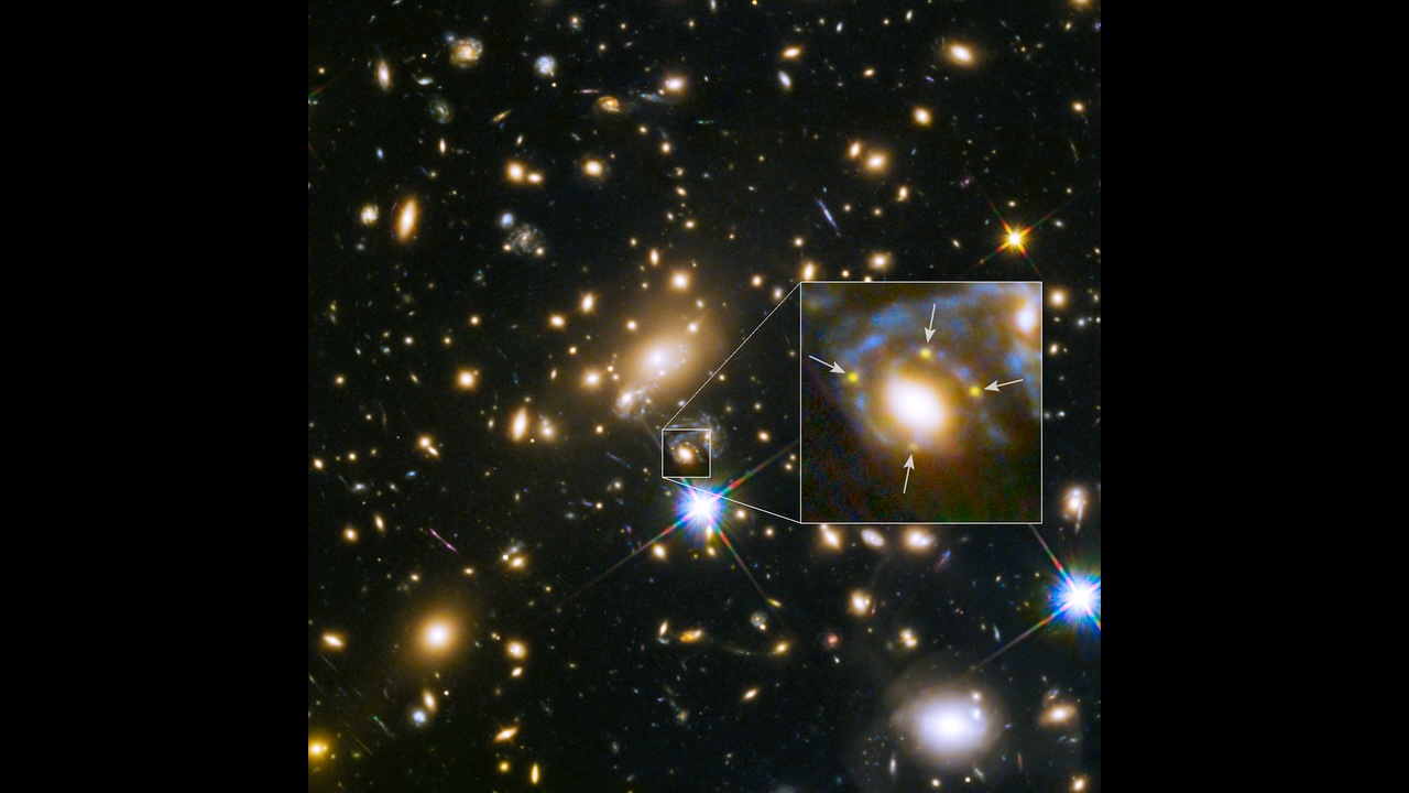 Hubble Space Telescope image of a gravitational lens.