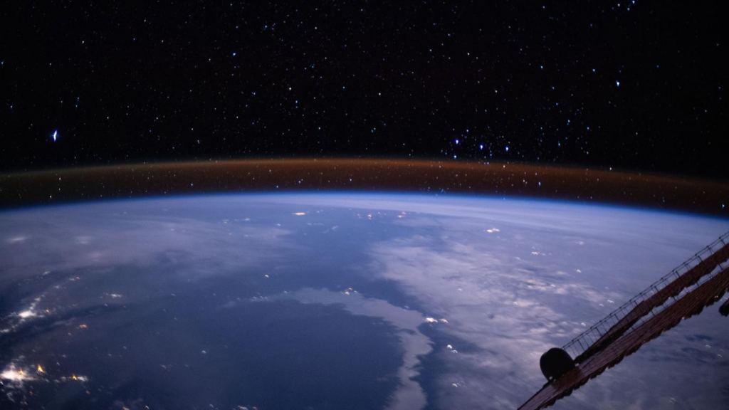 Earth's long-lasting habitability created the conditions for complex life like us to appear. That habitability is dependent on the complex interplay of chemistry between the ocean, atmosphere and land. This image, captured from the International Space Station 400km above Earth's surface, shows our planet's thin atmosphere. Image Credit: NASA