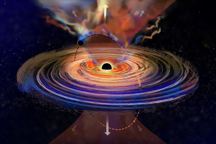 Un buco nero supermassiccio con un singhiozzo