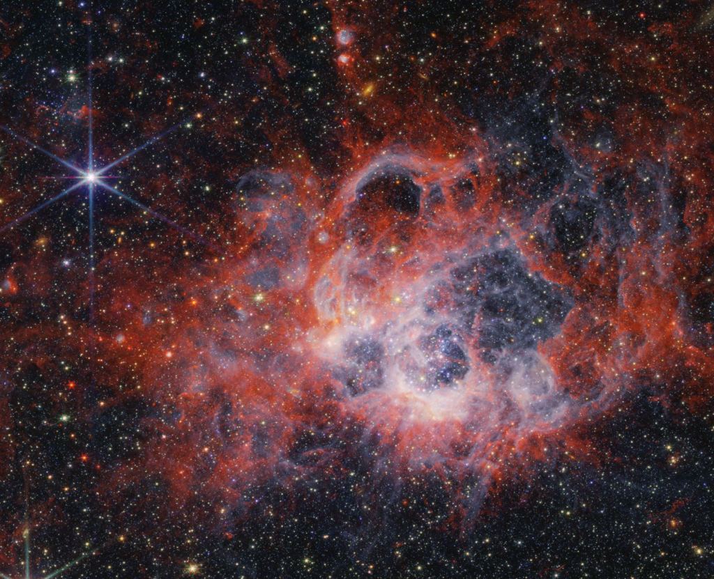 JWST's near-infrared view of the star-forming region NGC 604 in the Triangulum galaxy. Credit: NASA, ESA, CSA, STScI