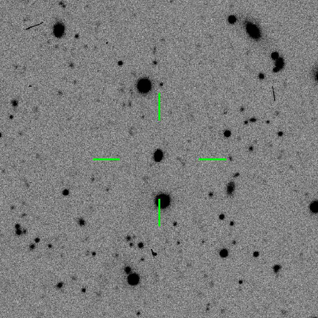 This is one of the DECam thumbnail images in the project. It shows the active asteroid (62412) 2000 SY178. In the project's analysis system, this object received a score of 0.35, below the threshold of 0.473 needed to classify it as an active object. Image Credit: Chandler et al. 2024/Active Asteroid Project.