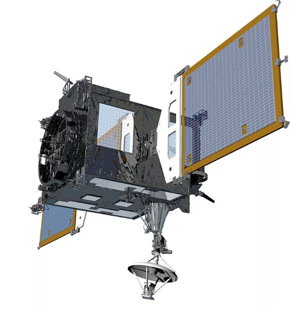 Uma representação do Danuri da Coreia do Sul, Orbiter Lunar Pathfinder Coreano (KPLO). Crédito da imagem: Instituto de Pesquisa Aeroespacial Coreano.
